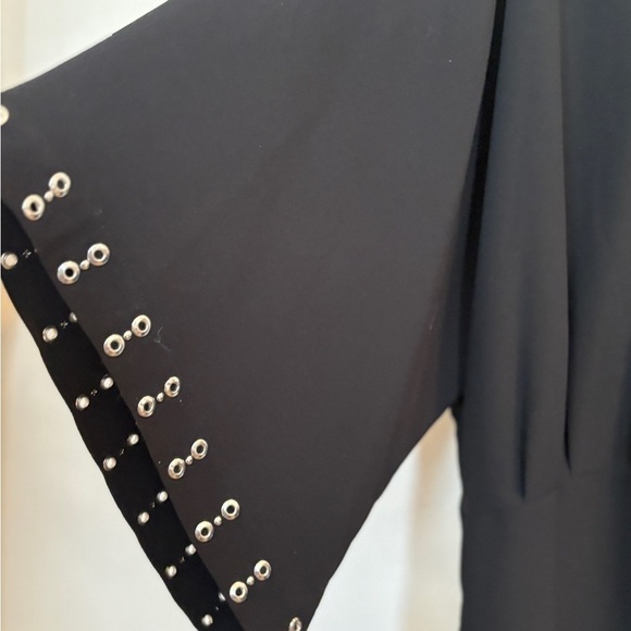 Alberto Makali Black Grommet Sophisticated Classy Open Cardigan Size Medium - Picture 9 of 10